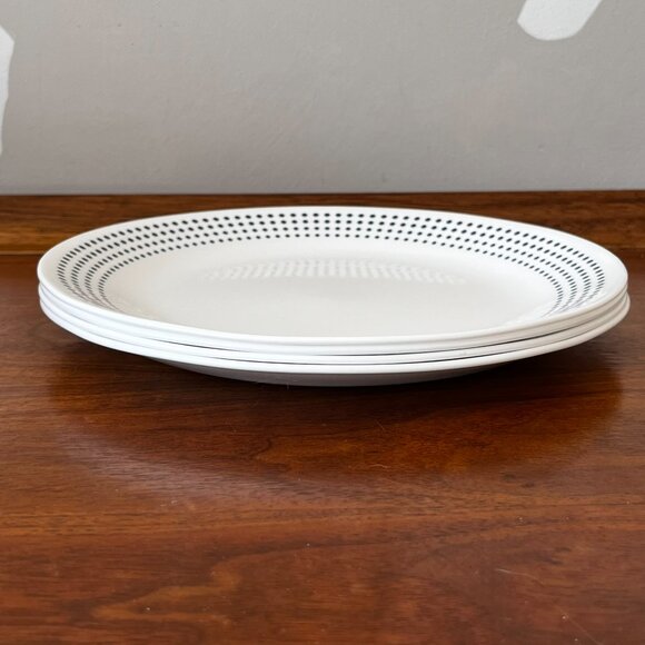 Set of 4 Corelle Bayside Dots Salad Plates Navy Blue USA 8.5" Corning Retired - Picture 4 of 7